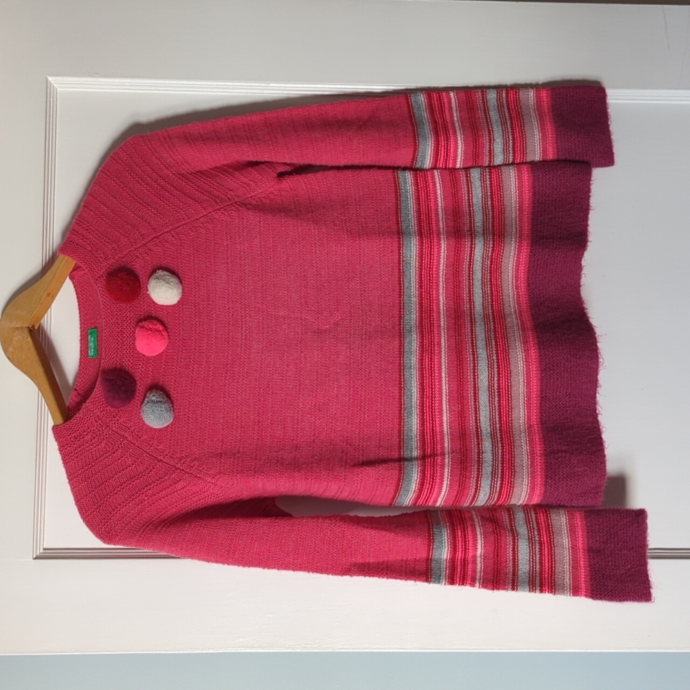 Girls United Colors of Benetton Pink Knit Sweater
